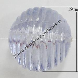 Transparent Acrylic Beads, Edge Round 19mm Hole:3mm, Sold by Bag