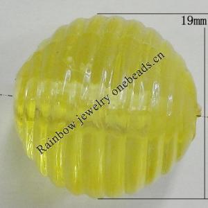 Transparent Acrylic Beads, Edge Round 19mm Hole:3mm, Sold by Bag