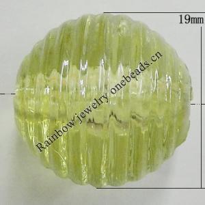 Transparent Acrylic Beads, Edge Round 19mm Hole:3mm, Sold by Bag