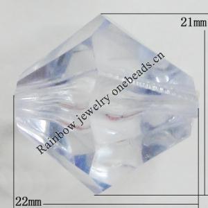 Transparent Acrylic Beads, Bicone 21x22mm Hole:2.5mm, Sold by Bag