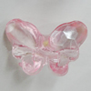 Transparent Acrylic Beads, Butterfly 27x18mm Hole:2.5mm, Sold by Bag