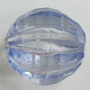 Transparent Acrylic Beads, Fluted Round 24mm Hole:2.5mm, Sold by Bag