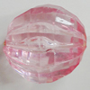 Transparent Acrylic Beads, Fluted Round 24mm Hole:2.5mm, Sold by Bag