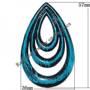Handmade Acrylic Enamel Pendant, Hollow Teardrop 57x36mm Hole:2mm, Sold by Bag