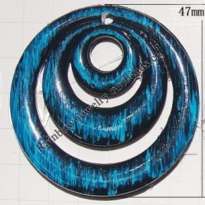 Handmade Acrylic Enamel Pendant, Flat Round 47mm, Sold by Bag