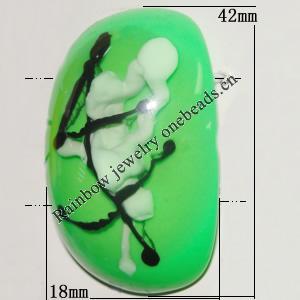 Resin Beads, 42x18mm  Hole:2mm Sold by Bag