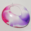 Resin Colorful Pendant, 75x62mm Thickness:11mm, Sold by Bag