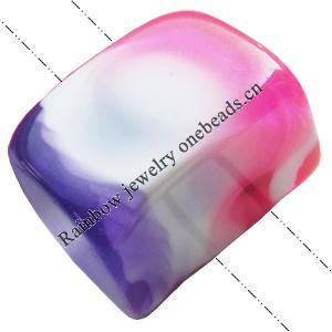 Resin Beads, Rectangle 16x12mm Hole:1mm Sold by Bag