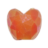 Solid Acrylic Beads, Heart 13x14mm Hole:6mm, Sold by Bag
