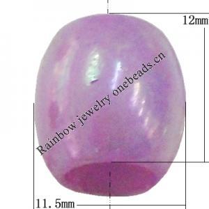 Solid Acrylic Beads, Oval 12x11.5mm Hole:6mm, Sold by Bag