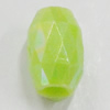 Solid Acrylic Beads, Faceted Oval 17x11mm Hole:4.5mm, Sold by Bag