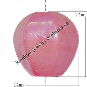 Solid Acrylic Beads, 14x14mm Hole:4.5mm, Sold by Bag