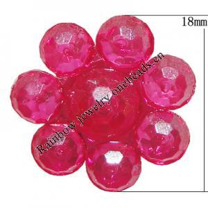 Transparent Acrylic Beads, Flower 18mm Hole:2.5mm, Sold by Bag