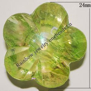 Transparent Acrylic Beads, Flower 24mm, Sold by Bag