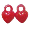 Solid Acrylic Pendant/Charm, Heart 13x7mm Hole:2mm, Sold by Bag