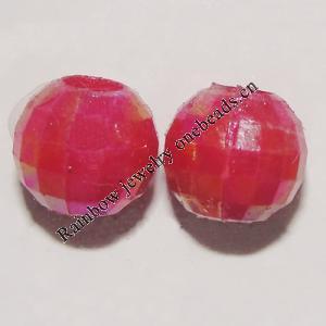 Solid Acrylic Beads, Round 7mm Hole:2mm, Sold by Bag