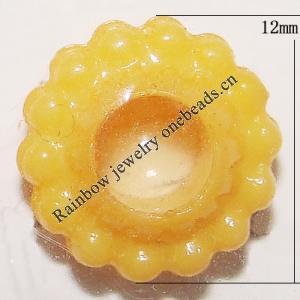 Solid Acrylic Spacer Beads, 12mm Hole:2mm, Sold by Bag