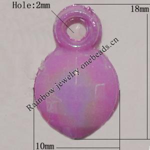 Solid Acrylic Pendant/Charm, 18x10mm Hole:2mm, Sold by Bag