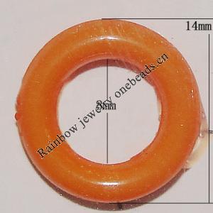 Solid Acrylic Beads, Donut O:14mm I:8mm, Sold by Bag