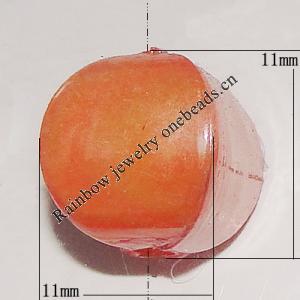 Solid Acrylic Spacer Beads, 11x11mm Hole:1.5mm, Sold by Bag