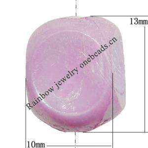 Solid Acrylic Spacer Beads, Faceted Oval 13x10mm Hole:3.5mm, Sold by Bag
