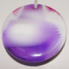 Resin Colorful Pendant, 41mm Thickness:7mm, Hole:3mm Sold by Bag