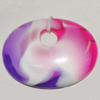 Resin Colorful Pendant, 60x45mm Thickness:10mm, Hole:11mm Sold by Bag