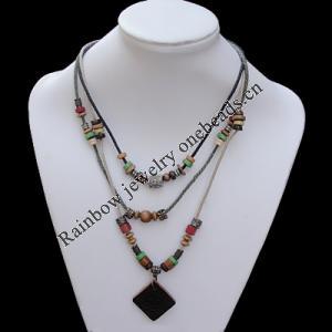 33 Inch Cowhide (Cowskin) with waxed cotton and Jewelry Beads Necklace  Sold by Bag 