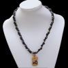 20 Inch Cowhide (Cowskin) with waxed cotton and Jewelry Beads Necklace  Sold by Bag 