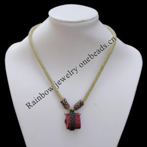 17 Inch Cowhide (Cowskin) with waxed cotton and Jewelry Beads Necklace  Sold by Bag 
