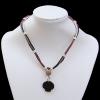 18 Inch Cowhide (Cowskin) with waxed cotton and Jewelry Beads Necklace  Sold by Bag 