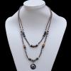 19 Inch Cowhide (Cowskin) with waxed cotton and Jewelry Beads Necklace  Sold by Bag 