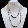 19 Inch Cowhide (Cowskin) with waxed cotton and Jewelry Beads Necklace  Sold by Bag 