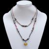 22 Inch Cowhide (Cowskin) with waxed cotton and Jewelry Beads Necklace  Sold by Bag 