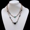 15 Inch Cowhide (Cowskin) with waxed cotton and Jewelry Beads Necklace  Sold by Bag 