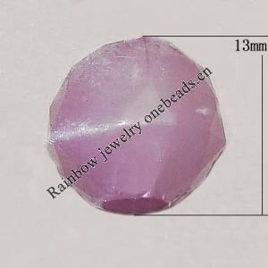 Solid Acrylic Spacer Beads, Faceted Round 13mm, Sold by Bag