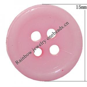 Solid Acrylic Spacer Beads, Button 15mm, Sold by Bag