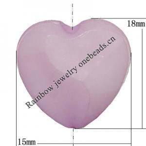 Solid Acrylic Beads, Heart 15x18mm Hole:1mm, Sold by Bag