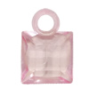 Transparent Acrylic Pendant/Charm, Faceted Square 17x11mm Hole:1.5mm, Sold by Bag