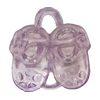 Transparent Acrylic Pendant/Charm, Slipper 17x17mm, Sold by Bag