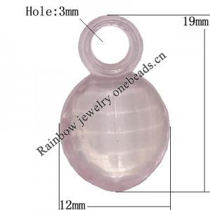 Transparent Acrylic Pendant/Charm, 19x12mm Hole:2.8mm, Sold by Bag