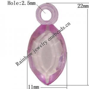 Transparent Acrylic Pendant/Charm, Horse 22x11mm Hole:2.5mm, Sold by Bag
