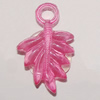 Transparent Acrylic Pendant/Charm, Leaf 23x15mm Hole:2.5mm, Sold by Bag