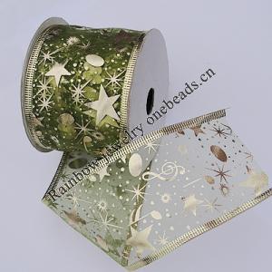 Ribbon Jewelry Printing Satin Ribbon(Christmas), 25mm Length:10 yards, Sold by PC