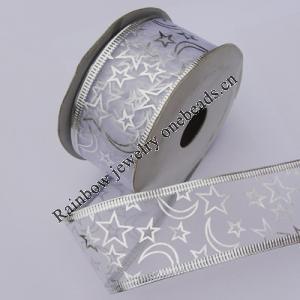 Ribbon Jewelry Printing Satin Ribbon(Christmas), 38mm Length:10 yards, Sold by PC
