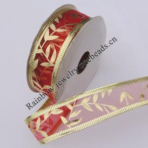 Ribbon Jewelry Printing Satin Ribbon(Christmas), 25mm Length:10 yards, Sold by PC