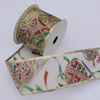 Ribbon Jewelry Printing Satin Ribbon(Christmas), 25mm Length:10 yards, Sold by PC