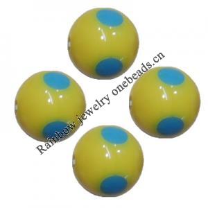 Handmade Solid Acrylic Beads, Round 16mm, Sold by Bag