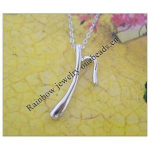 Sterling Silver Pendants platina plating, Alphabet(Letter) 25.58x12.96mm, Sold by PC