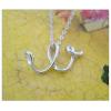 Sterling Silver Pendants platina plating, Alphabet(Letter) 12.51x22.72mm, Sold by PC